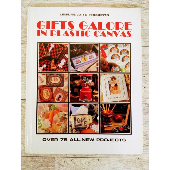 Leisure Arts Gifts Galore In Plastic Canvas Pattern Book -‎ Hardcover - 1994 Vtg - Picture 1 of 12